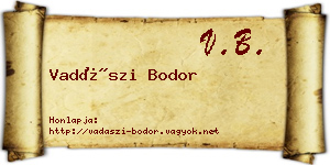 Vadászi Bodor névjegykártya